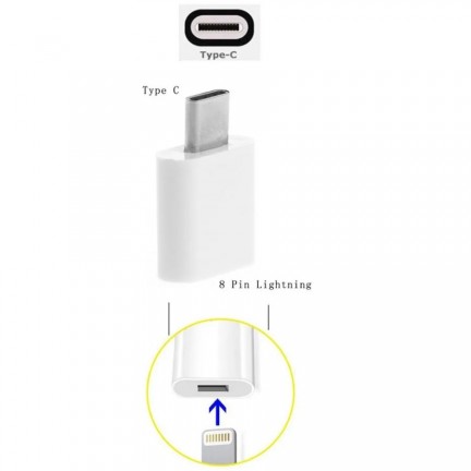 Lightning iPhone 8pin to Type C Male Converter Adapter