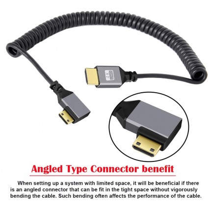 4K UHD HDMI TO MINI HDMI Right 2.4m Cable