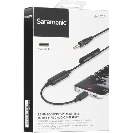 Saramonic UTC-C35 3.5mm Locking Male To USB Type-C Converter Cable