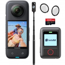 Insta360 X3 Camera Bundle With Remote,Selfie Stick,Lens Guard & SD Card