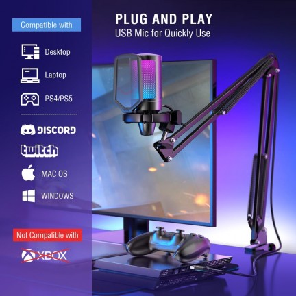 FIFINE Ampligame A6T Gaming USB Microphone Kit