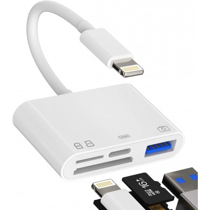 Lightning to OTG Adapter/Hub TF/SD/USB/Lightning Input for iPad/iPhone