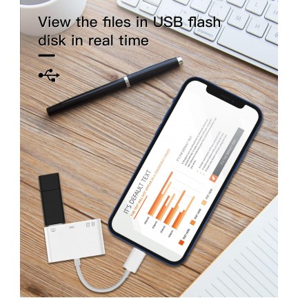 Lightning to OTG Adapter/Hub TF/SD/USB/Lightning Input for iPad/iPhone