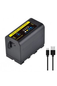 BATTERY 6400mAh NP-F750 NP-F770 LED Power Indicator Battery with Type C Port
