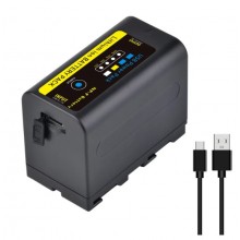 BATTERY 6400mAh NP-F750 NP-F770 LED Power Indicator Battery with Type C Port