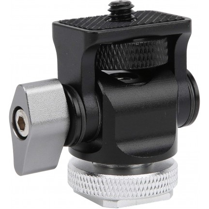 Ball Head Aluminium Alloy Tilt Angle Adjustment Black 1/4 Inch Screw Monitor Bracket