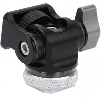 Ball Head Aluminium Alloy Tilt Angle Adjustment Black 1/4 Inch Screw Monitor Bracket