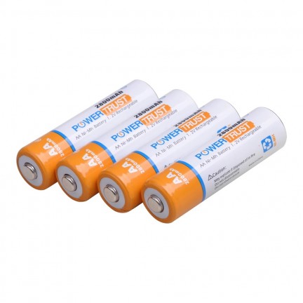 PowerTrust 4 Packs 2800mAh High-Capacity AA NiMH Rechargeable Batteries