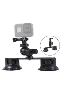 Dual Suction Cup 1/4"-20 Thread Adapter Car Mount Holder for GoPro DJI Inst360