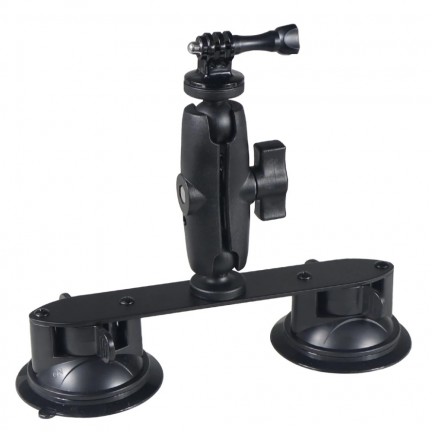 Dual Suction Cup 1/4"-20 Thread Adapter Car Mount Holder for GoPro DJI Inst360