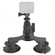 Triple Suction Cup 1/4"-20 Thread Adapter Car Mount Holder for GoPro DJI Inst360