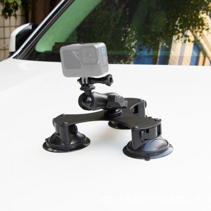 Triple Suction Cup 1/4"-20 Thread Adapter Car Mount Holder for GoPro DJI Inst360