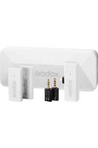 Godox MoveLink Mini LT 2-Person Wireless Microphone System for Cameras & iOS Devices (Cloud White)