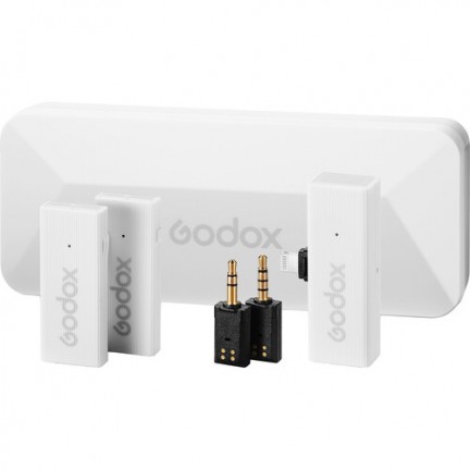 Godox MoveLink Mini LT 2-Person Wireless Microphone System for Cameras & iOS Devices (Cloud White)