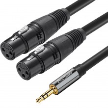 Dual XLR Female to 1/8'' 3.5mm Stereo Jack OFC Audio Cable