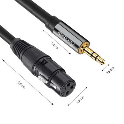 Dual XLR Female to 1/8'' 3.5mm Stereo Jack OFC Audio Cable