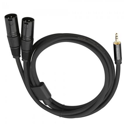 Dual XLR Male to 3.5mm Stereo Jack Male OFC Aux Audio Cable