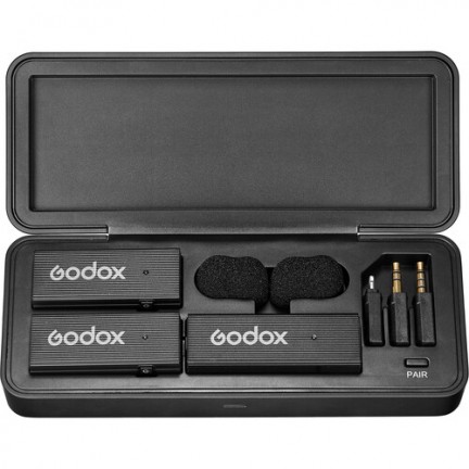 Godox MoveLink Mini LT 2-Person Wireless Microphone System for Cameras & iOS Devices (Classic Black)