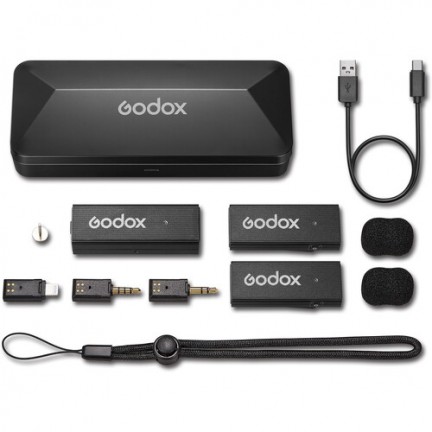 Godox MoveLink Mini LT 2-Person Wireless Microphone System for Cameras & iOS Devices (Classic Black)