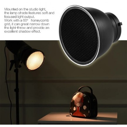 7Inch Standard Reflector Diffuser Lamp Shade Dish with Honeycomb Grid Bowens Mount