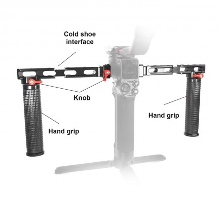 Stabilizer Dual Handle Grip Extended Light Monitor Bracket Stand For RS2/RSC2/RS3/R3