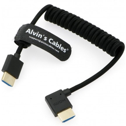 Alvin’s Cables 8K HDMI TO HDMI Right-Angle 18-28In Cable for Atomos Ninja Feelworld Monitor