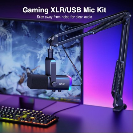 FIFINE Ampligame AM8T USB/XLR Gaming Microphone Kit