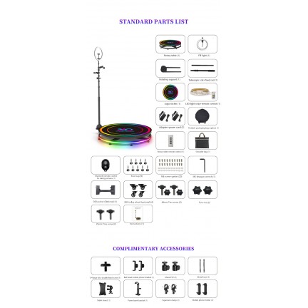 360Photo Booth Rotating Machine For Events Parties Automatic Spin Selfie Platform 80CM