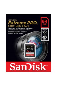 SanDisk 64GB Extreme PRO UHS-II SDXC 300 MB/s Memory Card