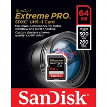 SanDisk 64GB Extreme PRO UHS-II SDXC 300 MB/s Memory Card