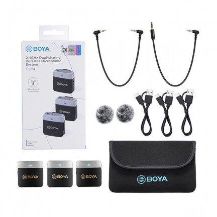 BOYA BY-M1V2 2.4GHz Dual-Channel Wireless Microphone System