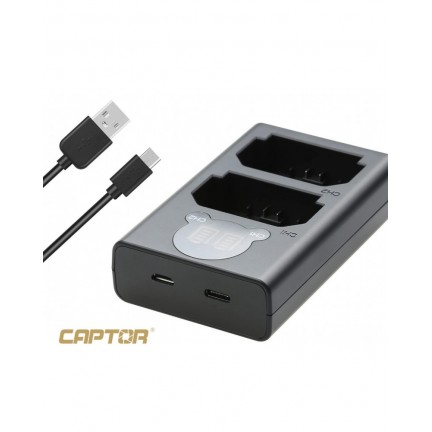 Captor NP-FZ100 Camera Battery Charger Set, 2-Pack 2000mAh Replacement Battery Kit