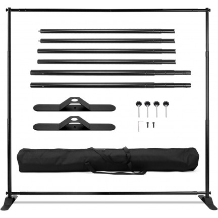 Double-Crossbar Backdrop Background Stand Frame Support System For Photography Photo Studio (300x240cm)