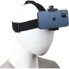 Head-Mounted Mobile Phone Holder First-Person View Video Outdoor Live Bracket for GoPro Action iPhone Samsung Smartphones