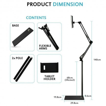 Lazy Floor Mobile Phone Bracket Telescopic Cantilever Live Multi-function Adjustable Tablet Phone Bracket