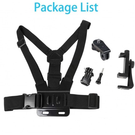 Mobile Phone Chest Mount Harness Strap Holder Cell Phone Clip Action Camera POV for Smartphones