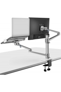 Aluminum Height Adjustable Desktop Dual Arm 17-32 inch Monitor Holder+12-17 inch Laptop Holder Stand OL-3L Full Motion Mount Arm