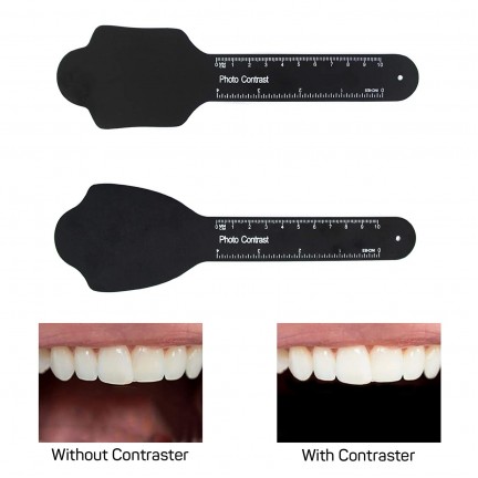6pcs Dental Orthodontic Black Background Photo Image Contrast Board Oral Cheek Plate with Scale Mark Autoclavable Dentist Tools