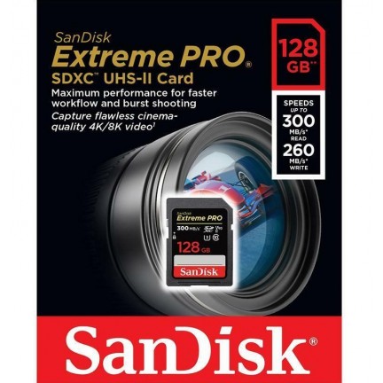 SanDisk 128GB Extreme PRO UHS-II SDXC 300 MB/s Memory Card