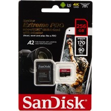 SanDisk 256GB Extreme Pro UHS-I microSDXC Memory Card with SD Adapter