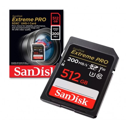 SanDisk Extreme PRO SDXC 512GB 200MB/s Memory Card