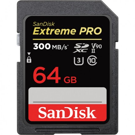 SanDisk 64GB Extreme PRO UHS-II SDXC 300 MB/s Memory Card