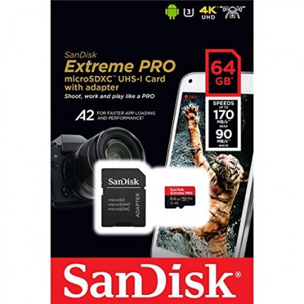 Sandisk Extreme Pro 64GB MicroSDXC Class 10 Memory Card