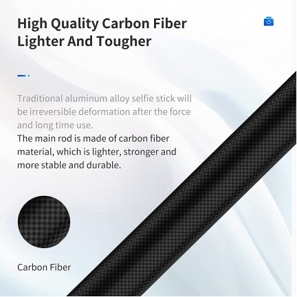 TELESIN 1.16m Carbon Fiber Selfie Stick