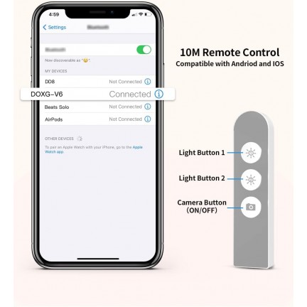 V6 Multi-Function LED Light Foldable Mobile Phone Holder with Remote Control
