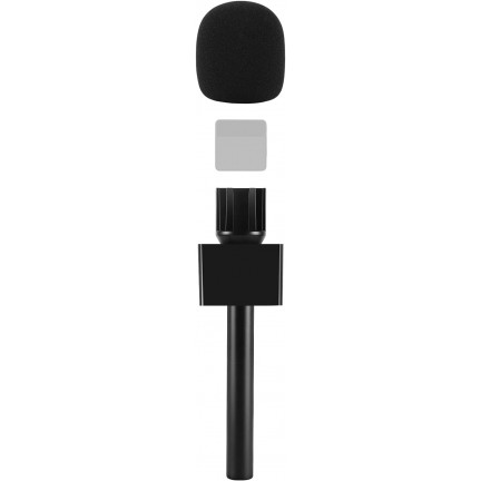 Microphone Interview GO Handheld Adapter with Foam and Plastic Flag