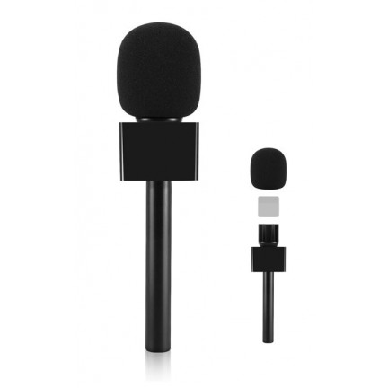 Microphone Interview GO Handheld Adapter with Foam and Plastic Flag