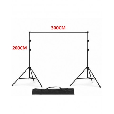 NiceFoto GY-180 2-Mini Studio Flash With Grey Background And Backdrop Stand