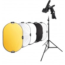 120x180CM 5in1 Reflector With Background Stand & Clamp Kit