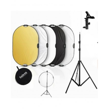 120x180CM 5in1 Reflector With Background Stand & Clamp Kit